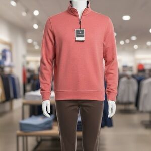 New with Tag Tailorbyrd Pullover Comfy Sweater Mens XL Burnt Orange Quarter Zip